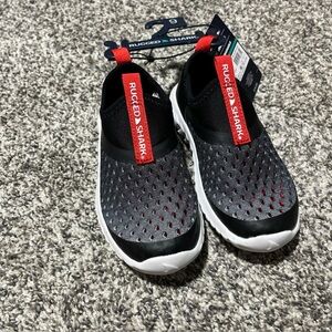 Rugged Shark Youth Boys Water Sneaker-Black-Size 9 Black Gray Red White